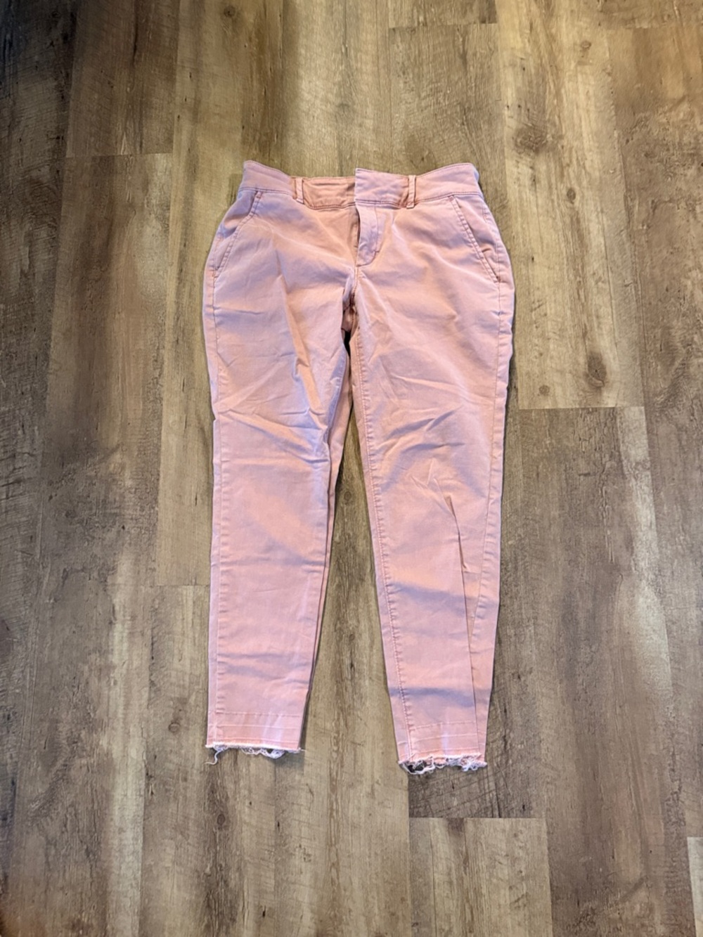 LOFT Pink Ankle Crop Slim Jeans
